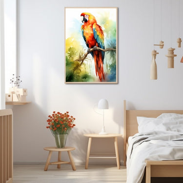 Macaw Parrot Watercolor Painting